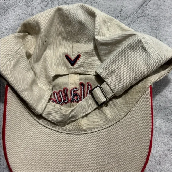 Callaway Golf Hat Khaki‎ Beige Blue Red Adjustable Strap Golf Dad Hat Cap - Picture 5 of 5